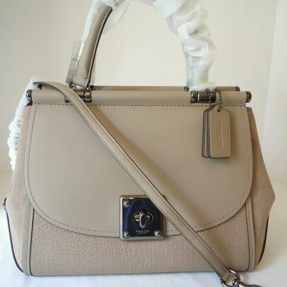 Coach Drifter Carryall Tote Leather Suede in Stone Gray 38389 - Picture 3 of 15